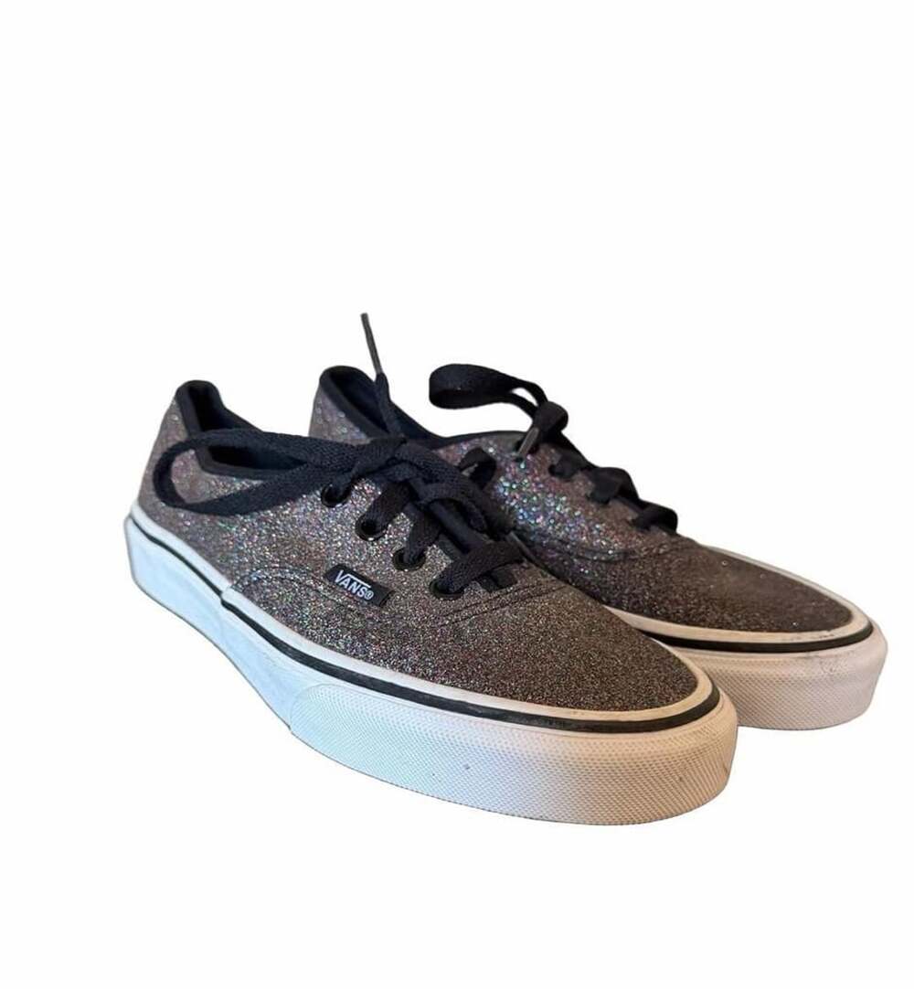 Vans Black Rainbow Glitter Skate Shoes Sneakers
